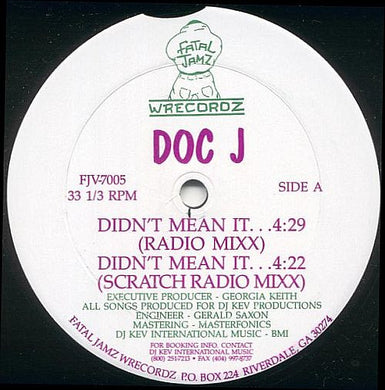 Doc J (3) : Didn't Mean It (12