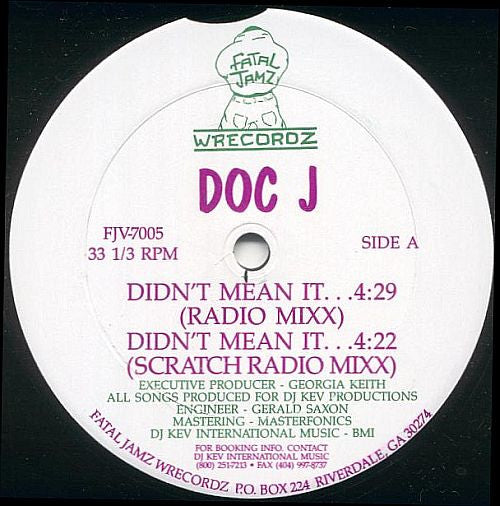 Doc J (3) : Didn't Mean It (12