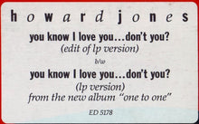 Load image into Gallery viewer, Howard Jones : You Know I Love You ... Don&#39;t You? (12&quot;, Single, Promo)