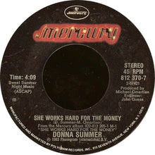 Load image into Gallery viewer, Donna Summer : She Works Hard For The Money / I Do Believe (I Fell In Love) (7&quot;, Styrene, 19 )