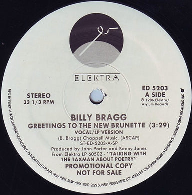 Billy Bragg : Greetings To The New Brunette (12