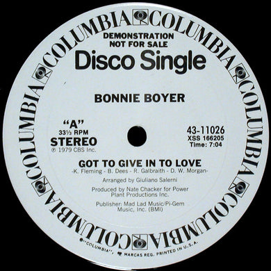 Bonnie Boyer : Got To Give In To Love (12