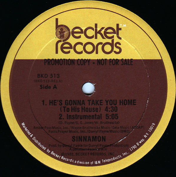 Sinnamon : He's Gonna Take You Home (To His House) (12