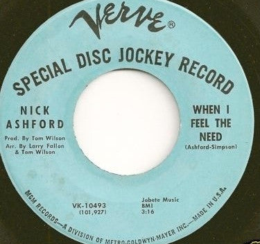 Nickolas Ashford : When I Feel The Need / Young Emotions (7