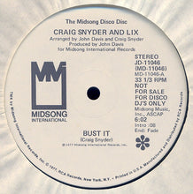 Load image into Gallery viewer, Craig Snyder And Lix (5) : Bust It (12&quot;, Promo)
