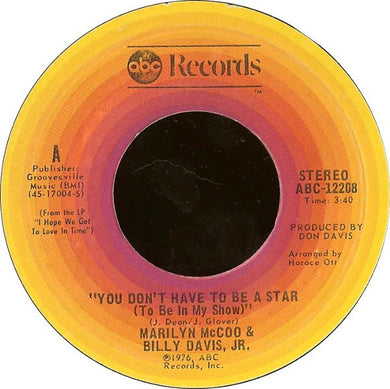 Marilyn McCoo & Billy Davis Jr. : You Don't Have To Be A Star (To Be In My Show) / We've Got To Get It On Again (7