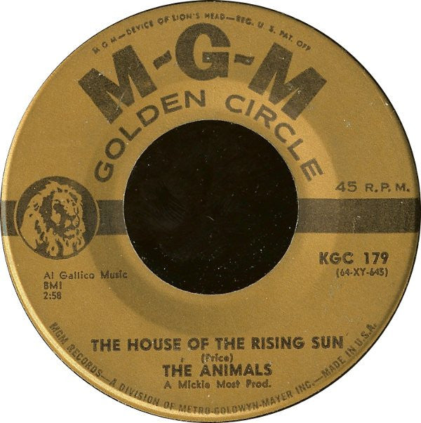 The Animals : The House Of The Rising Sun / I'm Crying (7