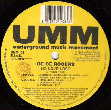Ce Ce Rogers : No Love Lost (12