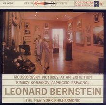 Load image into Gallery viewer, Modest Mussorgsky, Nikolai Rimsky-Korsakov, The New York Philharmonic Orchestra, Leonard Bernstein : Pictures At An Exhibition · Capriccio Espagnol (LP)