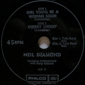 Neil Diamond : Girl, You'll Be A Woman Soon / Cherry Cherry (Flexi, 4", Single)