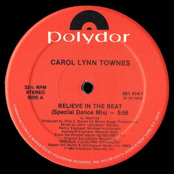 Carol Lynn Townes : Believe In The Beat (12