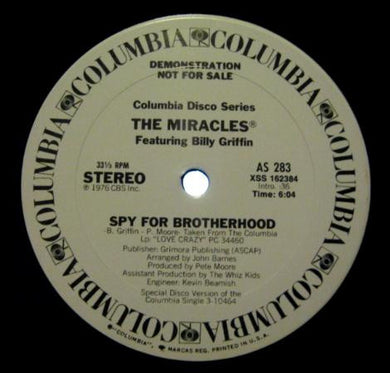 The Miracles Featuring Billy Griffin : Spy For Brotherhood (12