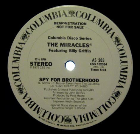 The Miracles Featuring Billy Griffin : Spy For Brotherhood (12