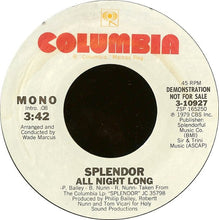 Load image into Gallery viewer, Splendor (3) : All Night Long (7", Mono, Promo, Styrene)
