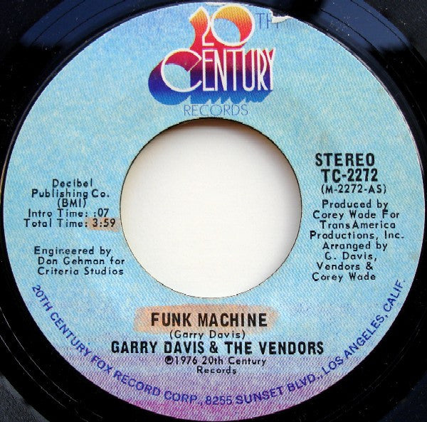 Garry Davis & The Vendors : Funk Machine / Your Special Baby (7