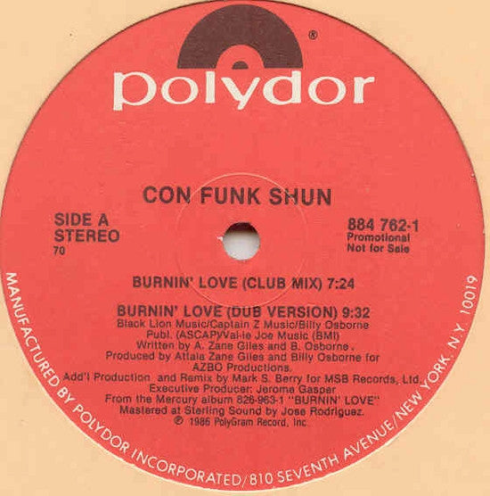 Con Funk Shun : Burnin' Love (12