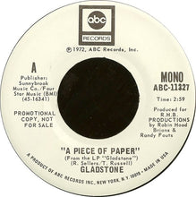 Load image into Gallery viewer, Gladstone : A Piece Of Paper (7", Single, Mono, Promo)