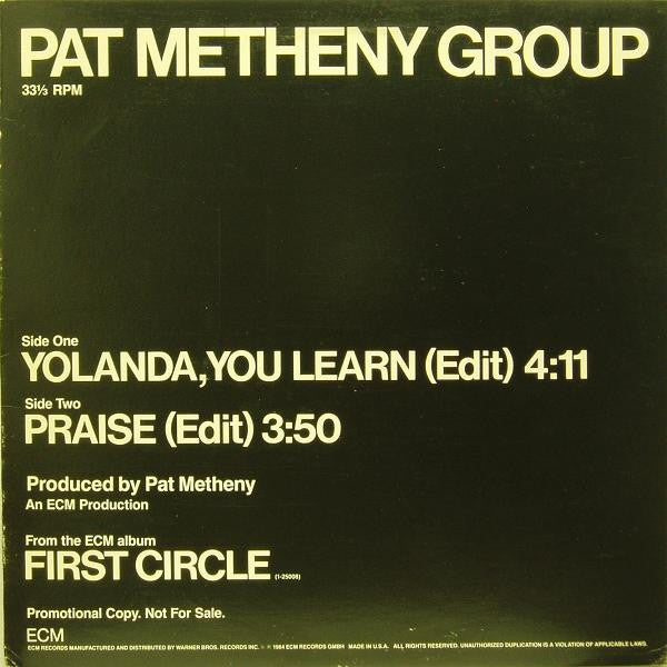 Pat Metheny Group : Yolanda, You Learn (Edit) / Praise (Edit) (12