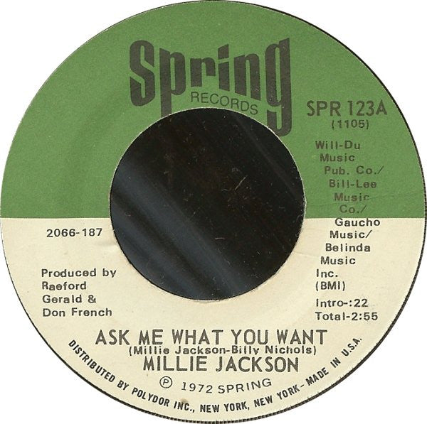 Millie Jackson : Ask Me What You Want / I Just Can't Stand It (7