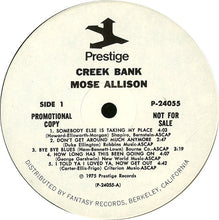 Load image into Gallery viewer, Mose Allison : Creek Bank (2xLP, Comp, Promo)