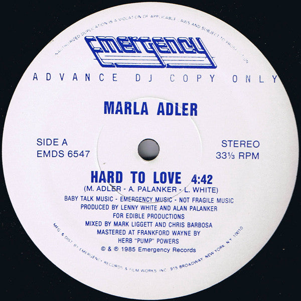 Marla Adler : Hard To Love (12
