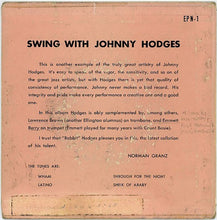 Load image into Gallery viewer, Johnny Hodges : Swing With Johnny Hodges (7", EP, Mono)
