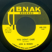 Load image into Gallery viewer, Jon &amp; Robin : Drums / You Don't Care (7")