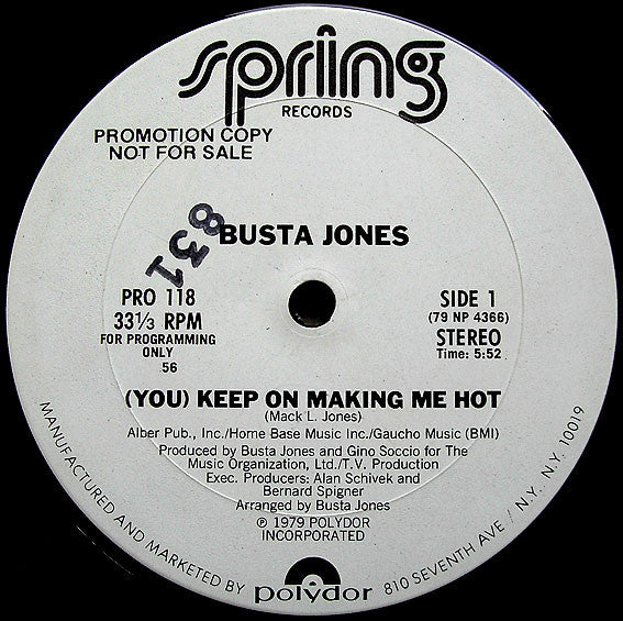 Busta Jones : (You) Keep On Making Me Hot (12