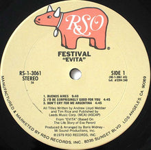 Load image into Gallery viewer, Festival (2) : Evita (LP, Album, 56=)