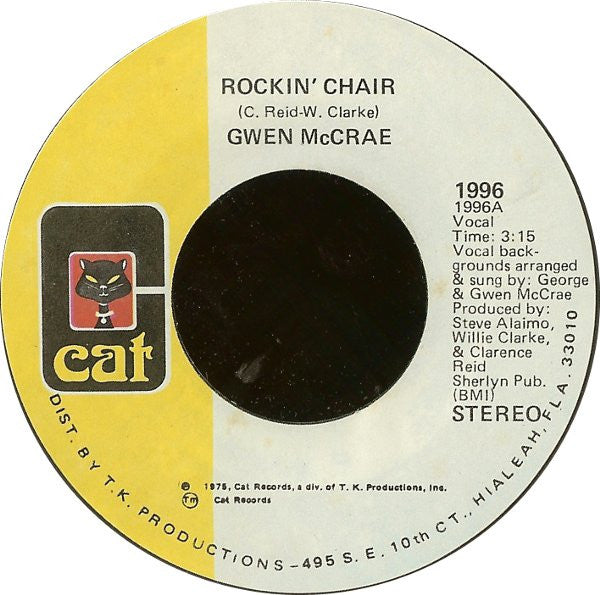 Gwen McCrae : Rockin' Chair / It Keeps On Raining (7