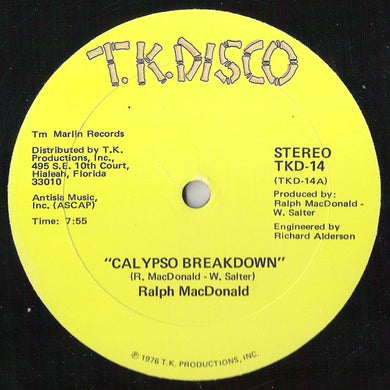 Ralph MacDonald : Calypso Breakdown / Where Is The Love (12