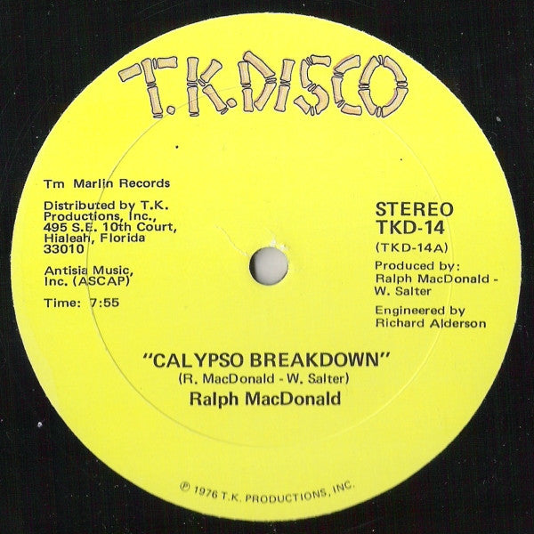 Ralph MacDonald : Calypso Breakdown / Where Is The Love (12