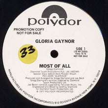Load image into Gallery viewer, Gloria Gaynor : Most Of All / As Time Goes By (12&quot;, Promo)
