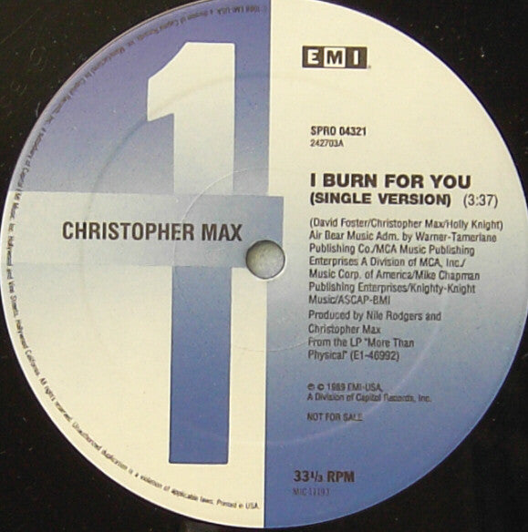 Christopher Max : I Burn For You (12