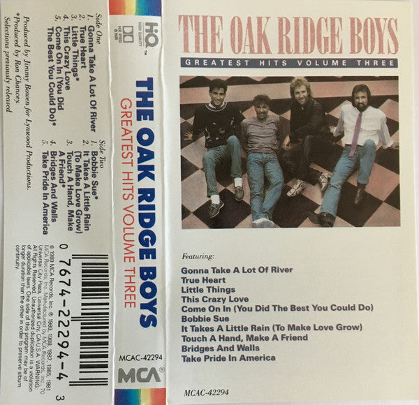 The Oak Ridge Boys : Greatest Hits Volume Three (Cass, Comp, Dol)