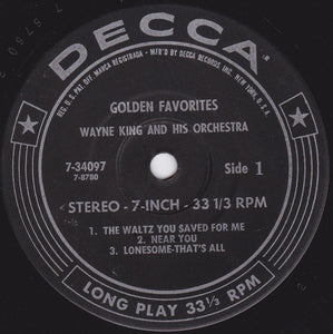 Wayne King And His Orchestra : Golden Favorites (7", Jukebox)