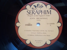 Load image into Gallery viewer, John Browning (2), Johann Sebastian Bach, Franz Liszt, Frédéric Chopin, Franz Schubert, Claude Debussy : Chromatic Fantasy &amp; Fugue; Mephisto Waltz; Nocturne In D-flat &amp; Grande Valse Brillante; Impromptu In B-flat ("Rosamunde" Variations); Reflections In The Water (LP, Album)