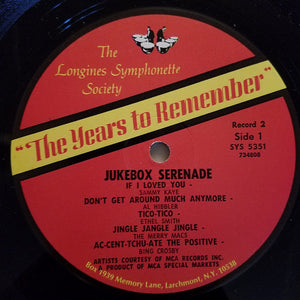 Various : The Years To Remember Volume 1: Jukebox Serenade (3xLP, Comp)