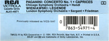 Load image into Gallery viewer, Niccolò Paganini / Henryk Wieniawski - Erick Friedman : Concerto No. 1; Caprices 17, 21 / Légende (Cass, Comp, RE, Dol)