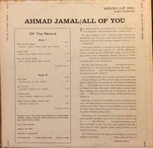 Load image into Gallery viewer, Ahmad Jamal : All Of You (LP, Album, Mono)