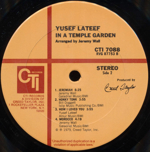 Yusef Lateef - In A Temple Garden (LP, Album, Gat) (VG+)