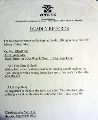 Neil Mac & AMC (3) : I Got What You Need / Deep Thing (12