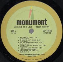 Load image into Gallery viewer, Dolly Parton : As Long As I Love (LP, Album)