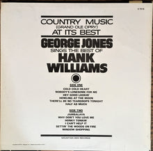 Load image into Gallery viewer, George Jones (2) : Sings The Best Of Hank Williams (LP, Album, RE)