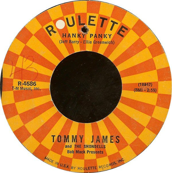 Tommy James & The Shondells : Hanky Panky / Thunderbolt (7