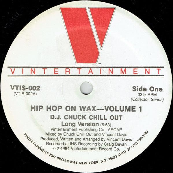 Chuck Chillout : Hip Hop On Wax-Volume 1 (12