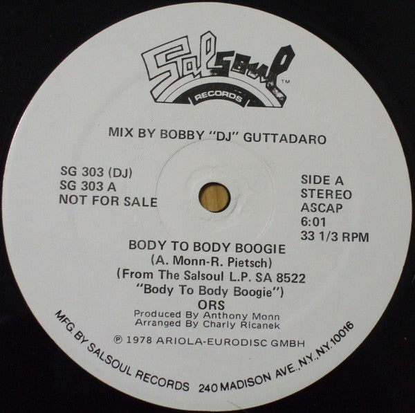 O.R.S. (Orlando Riva Sound) : Body To Body Boogie (12