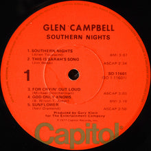 Load image into Gallery viewer, Glen Campbell : Southern Nights (LP, Album, Los)