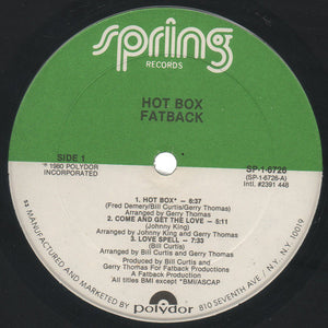 The Fatback Band : Hot Box (LP, Album, 53)