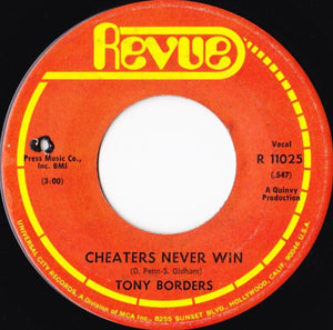Tony Borders : Cheaters Never Win (7", Single)